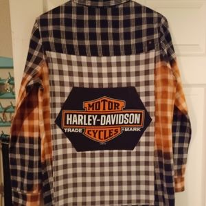 Upcyled Harley Davidson flannel tunic